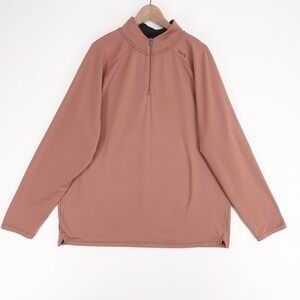 UNRL Interlock 1/4 Zip Pullover Mens 2XL Dusty Mauve Athletic Fit Performance